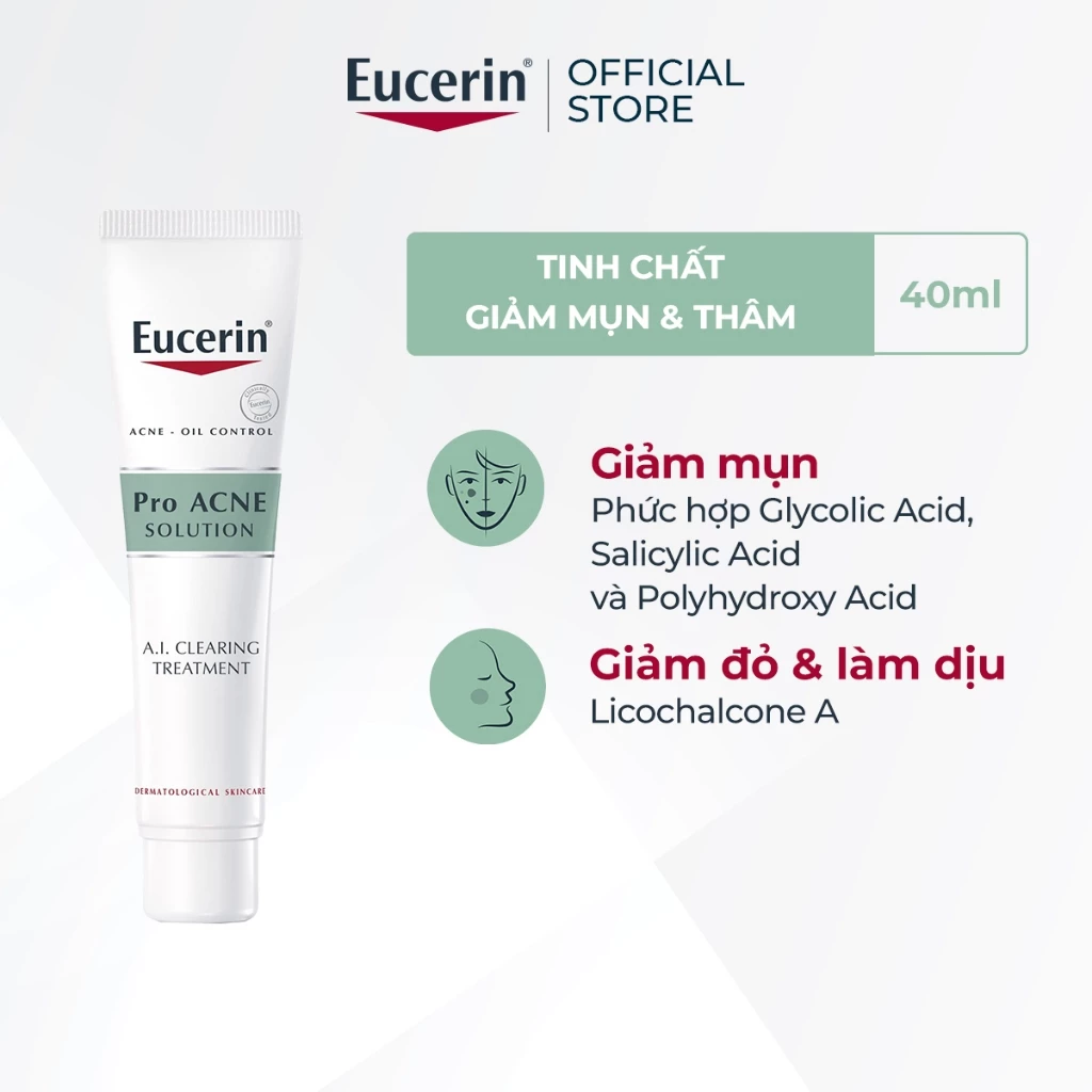 Gel giảm mụn sau 1 tuần Eucerin Dermopure Peeling 10 40ml