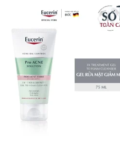 Gel rửa mặt cho da mụn Eucerin 3X Treatment Gel To Foam Cleanser 75ml
