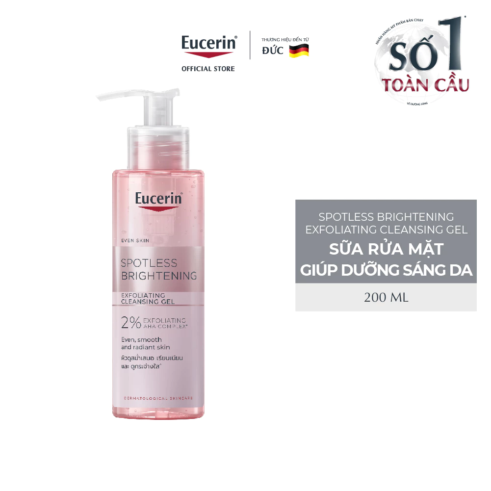 Gel rửa mặt dưỡng sáng da Eucerin Spotless Brightening Cleansing Gel 200ml