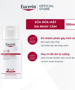 Sữa Rửa Mặt Dịu Nhẹ Cho Da Nhạy Cảm Eucerin pH5 Sensitive Skin Facial Cleanser 100ml